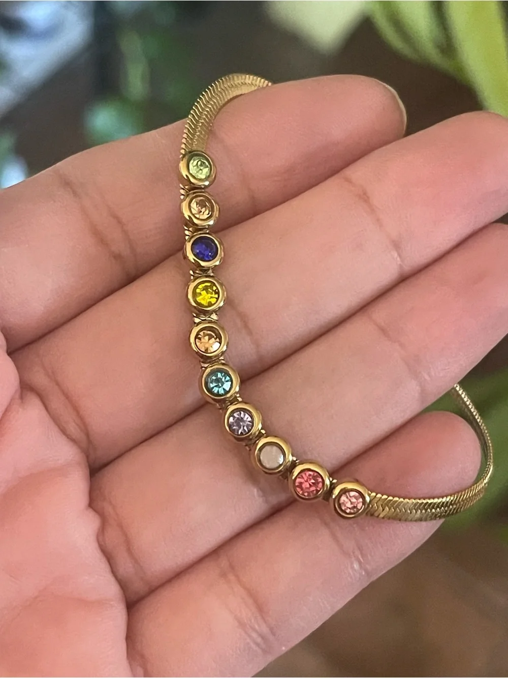 Gold-Tone Multicolor Crystal Bracelet